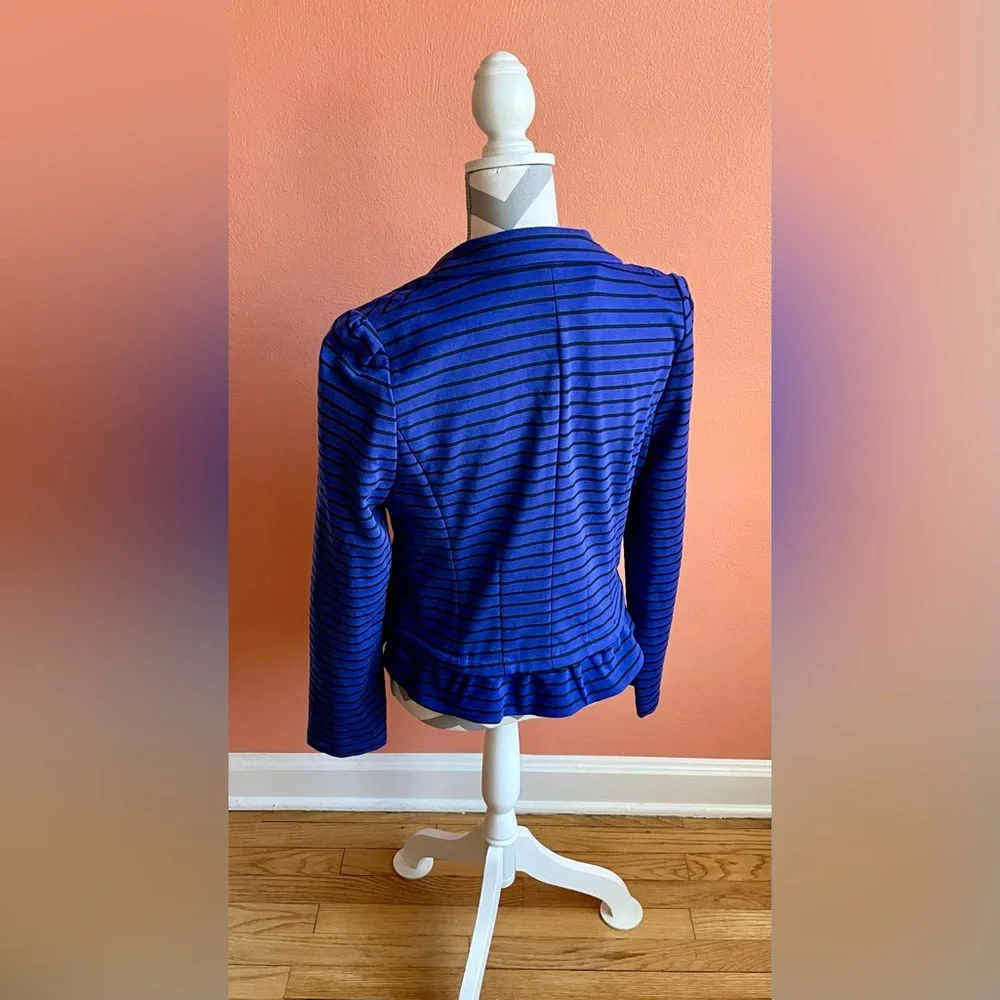 NWT Anthropologie Cartonnier Royal Blue Striped Blazer